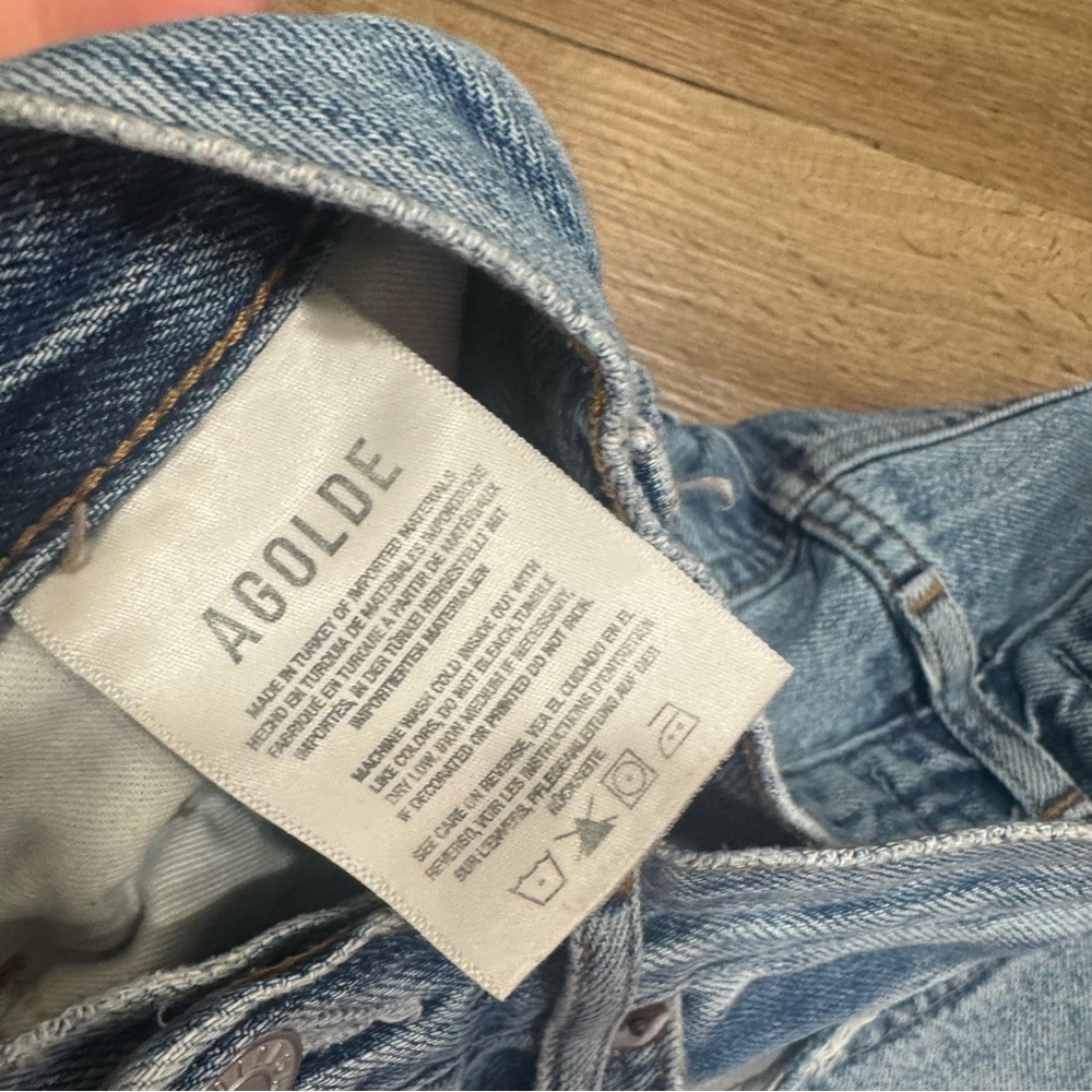 Agolde Riley High Rise Straight Crop Distressed Vintage Wash Escalate Size 26 - Picture 4 of 8